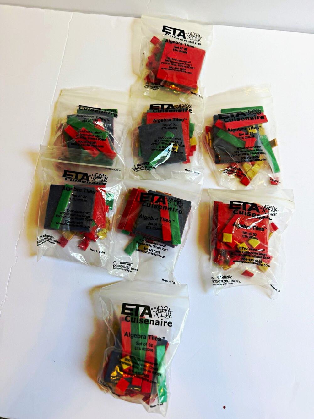 ETA/Cuisenaire Algebra Tiles Set of 32, MPN ETA 020288, Ages 4-16